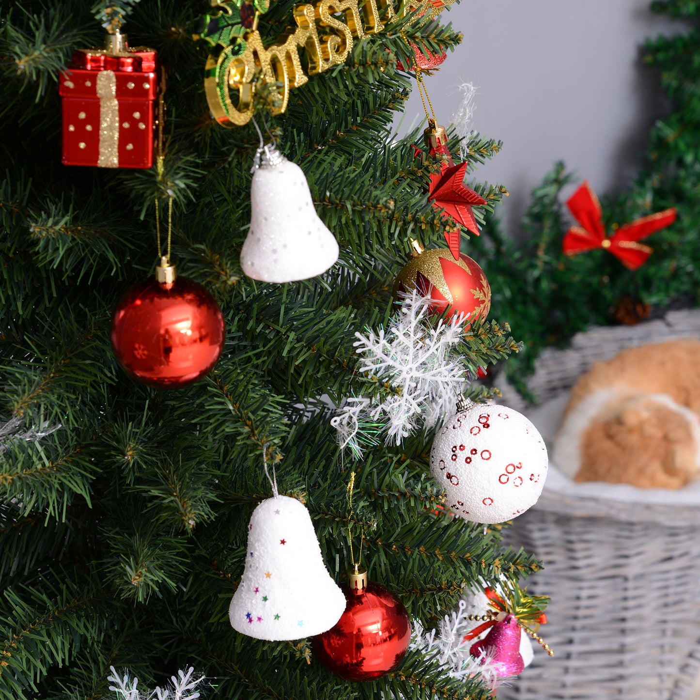 7FT Tall Christmas Pine Tree Artificial Easy Assembly Holiday Décor