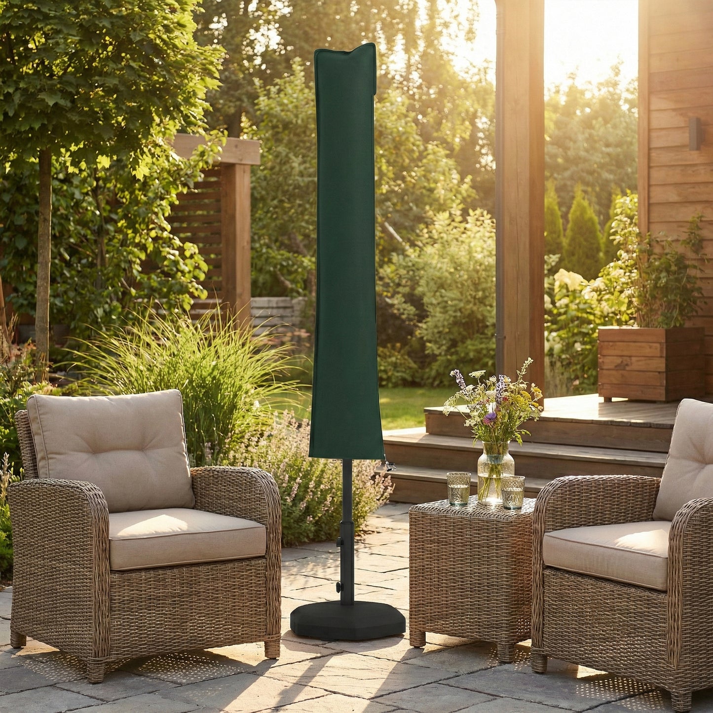 Parasol Cover, Patio Cantilever Cover, Banana Umbrella Cover, Green