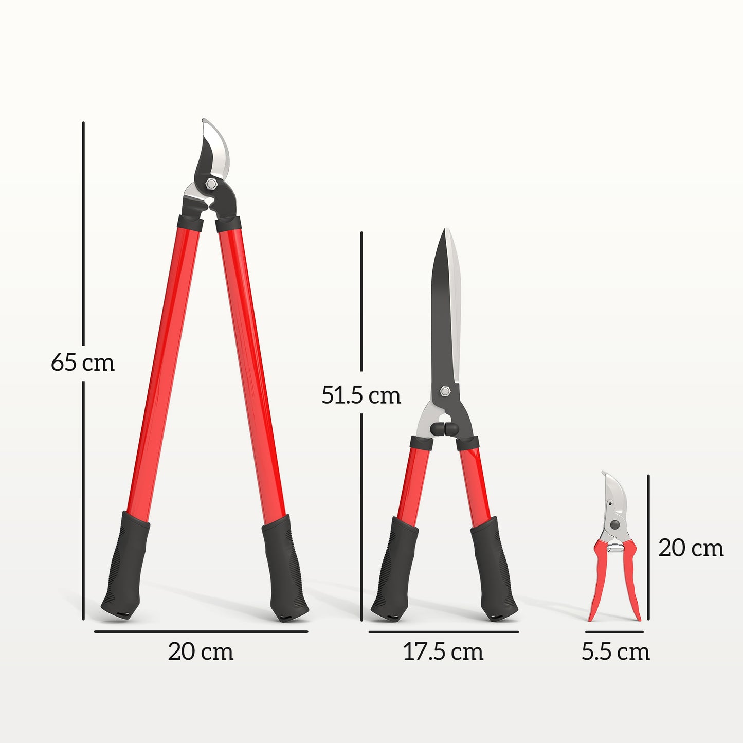 3 PC Garden Shears Set w/ Hedge Shears, Lopper, Garden Secateurs