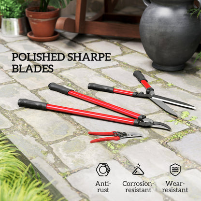 3 PC Garden Shears Set w/ Hedge Shears, Lopper, Garden Secateurs