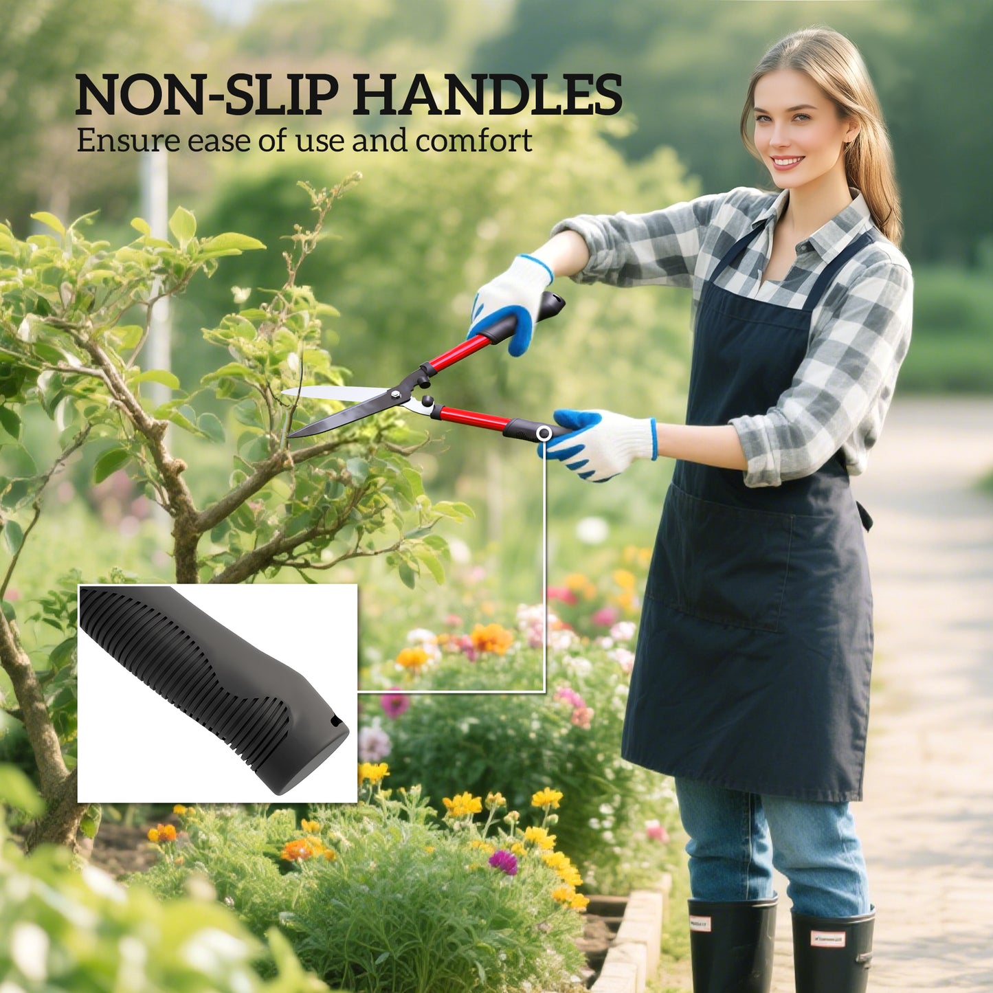 3 PC Garden Shears Set w/ Hedge Shears, Lopper, Garden Secateurs