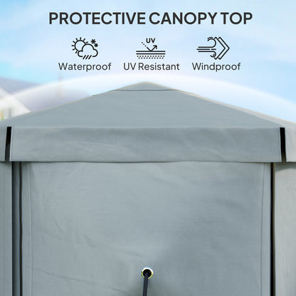 3 x 3(m) Hexagon Pop Up Gazebo with 5 Sides, Netting, Light Grey