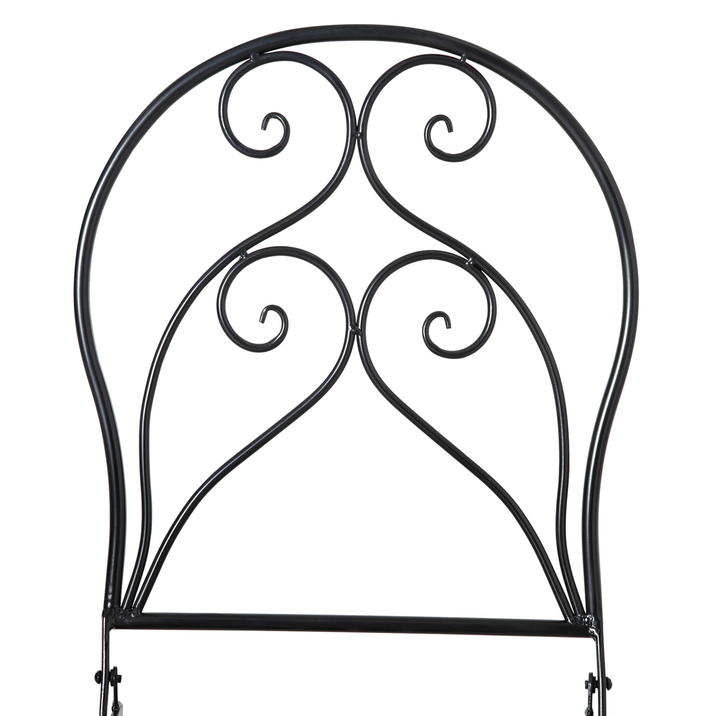 3 PCs Garden Bistro Set W/ Balcony Table and Chairs Metal Frame