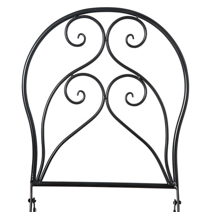 3 PCs Garden Bistro Set W/ Balcony Table and Chairs Metal Frame