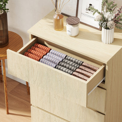 Bedroom Chest of Drawers, 4 Drawers Dresser, Drawer Unit, Natural