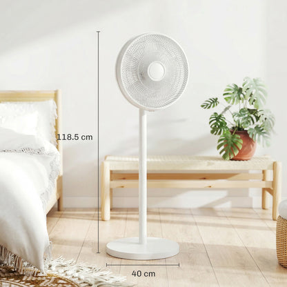 40 cm Standing Pedestal Fan, Quiet Electric Cooling Floor Fan, White