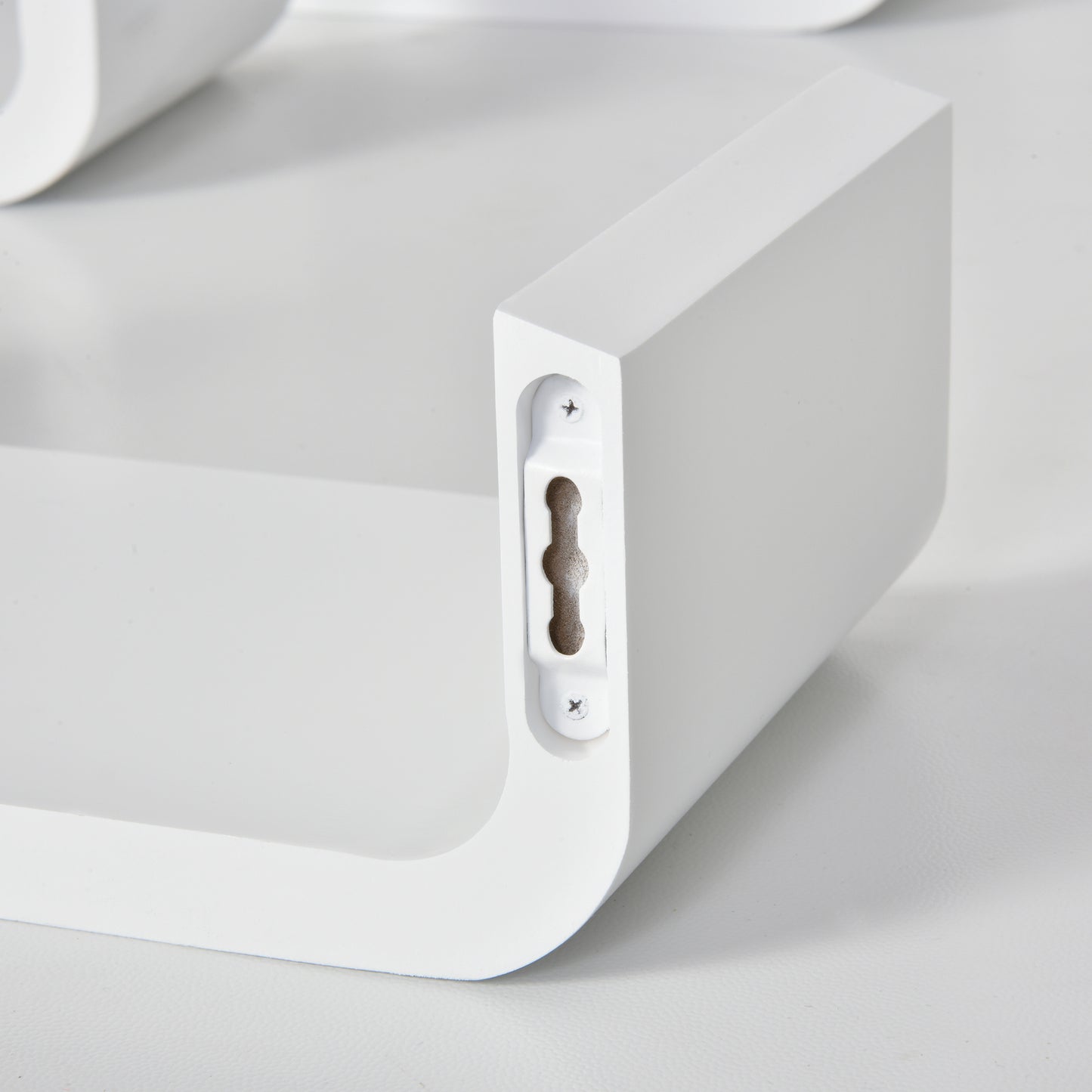 U Shaped Shelf Set Floating Wall Mounted White Hanging 3pc Display