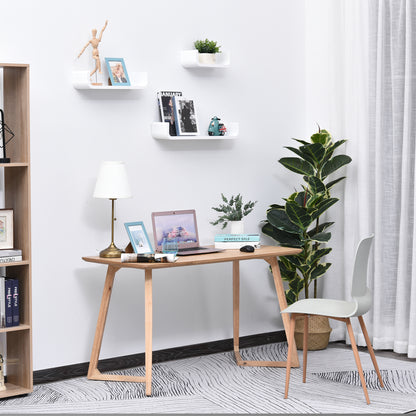 U Shaped Shelf Set Floating Wall Mounted White Hanging 3pc Display