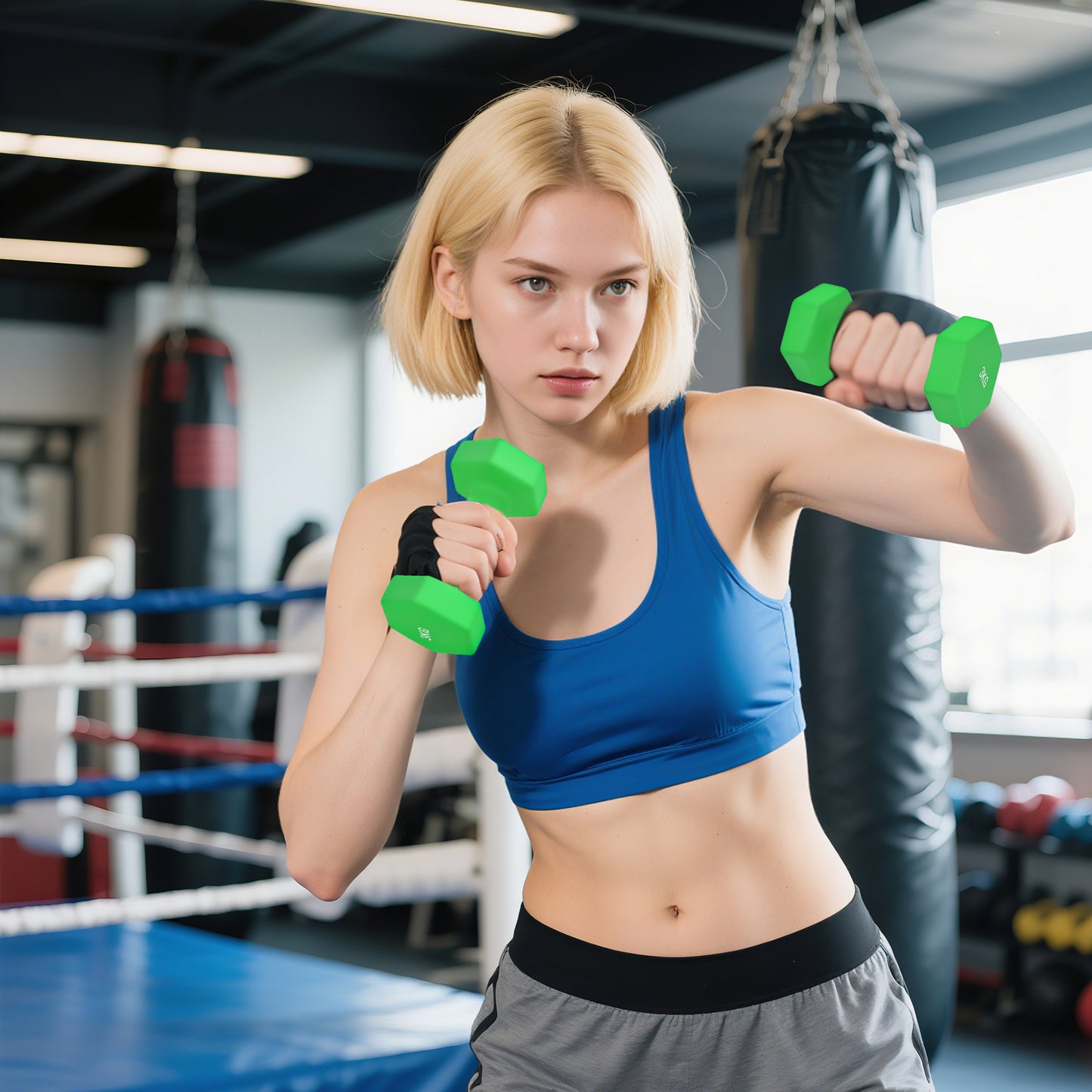 Hex Dumbbells Set with Dumbbell Rack,  2 x 1kg, 2 x 2kg, 2 x 3kg