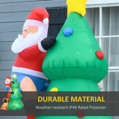 6ft Inflatable Christmas Tree, LED Light with Santa Claus Dog Decoration