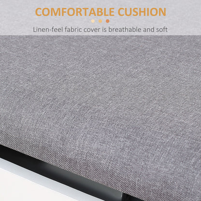Upholstered Entryway Shoe Bench w/ Storage Cabinet for Living Room Grey
