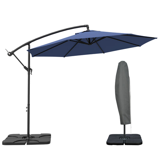 3(m) Banana Parasol Cantilever Umbrella Garden w/ Base Weights
