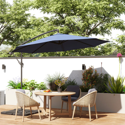 3(m) Banana Parasol Cantilever Umbrella Garden w/ Base Weights