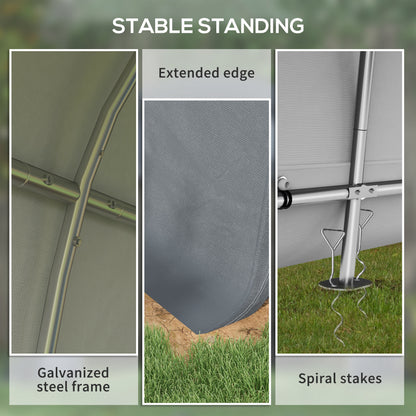 3 x 3(m) Garden Storage Tent, Heavy Duty Outdoor Shed, Grey