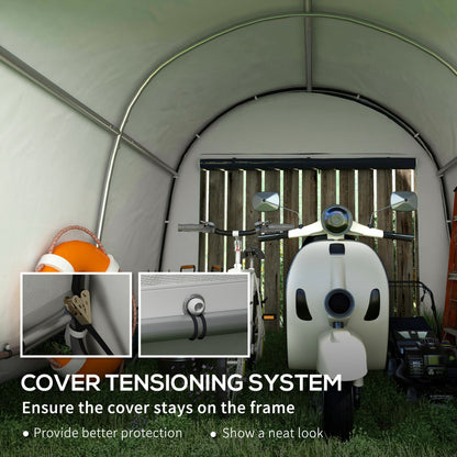 3 x 3(m) Garden Storage Tent, Heavy Duty Outdoor Shed, Grey