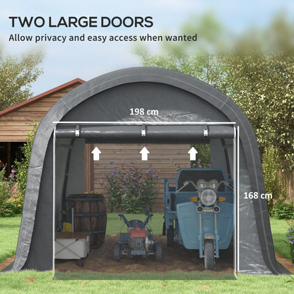 3 x 3(m) Garden Storage Tent, Heavy Duty Outdoor Shed, Grey