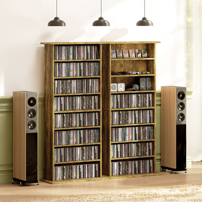 CD Storage Unit DVD Tower Blu-ray Storage Shelf for Living Room Brown