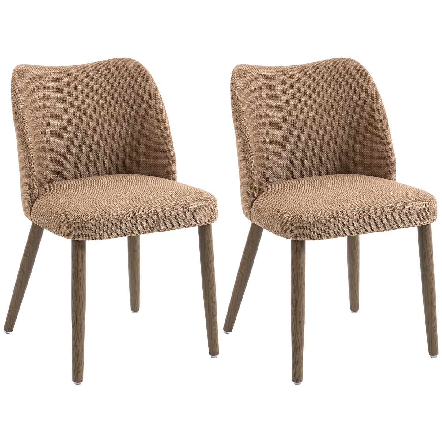 Dining Chairs Set of 2, Kitchen Chairs with Padded Seat, Curved Back