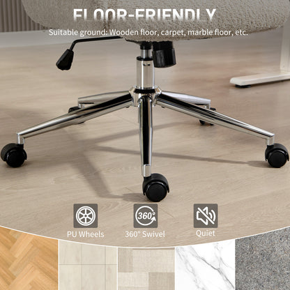 Office Chair with Adjustable Headrest, Comfy Desk Chair, Pale Grey