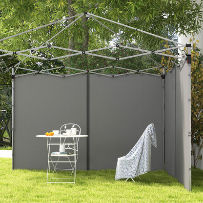 Gazebo Side Panels, 2 Pack Sides Replacement, for 3x3(m) or 3x6m Pop Up Gazebo, with Zipped Doors, Grey