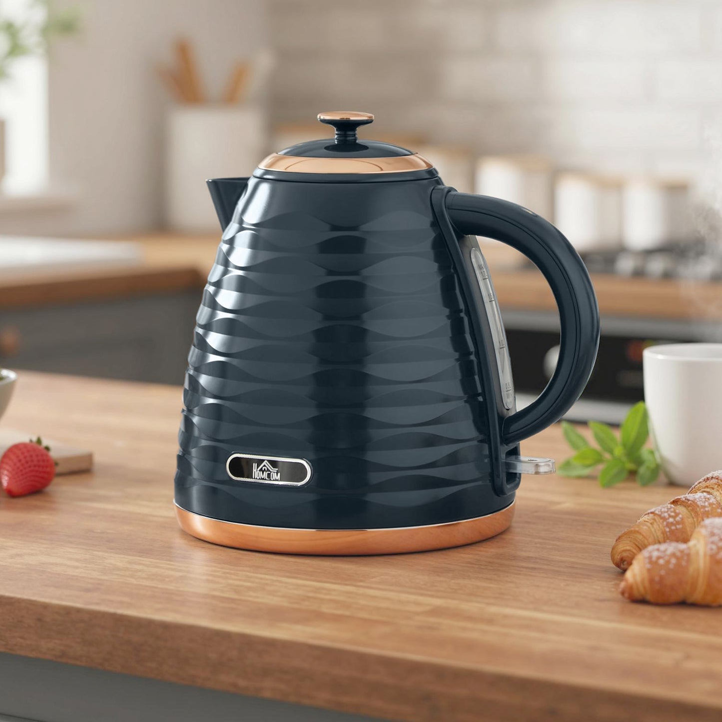 Electric Kettle, Fast Boil, 1.7L, 3kW, Swivel, Dark Blue Ripple