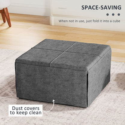 Linen Foldable Guest Bed Dust Cover and Metal Frame, 69 x 181.5 cm