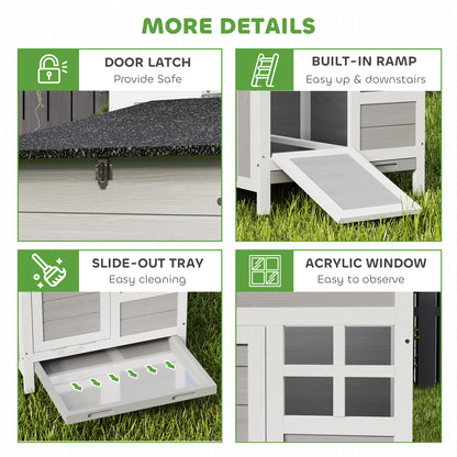 Wooden Chicken Coop with Pull-Out Tray & Nesting Box