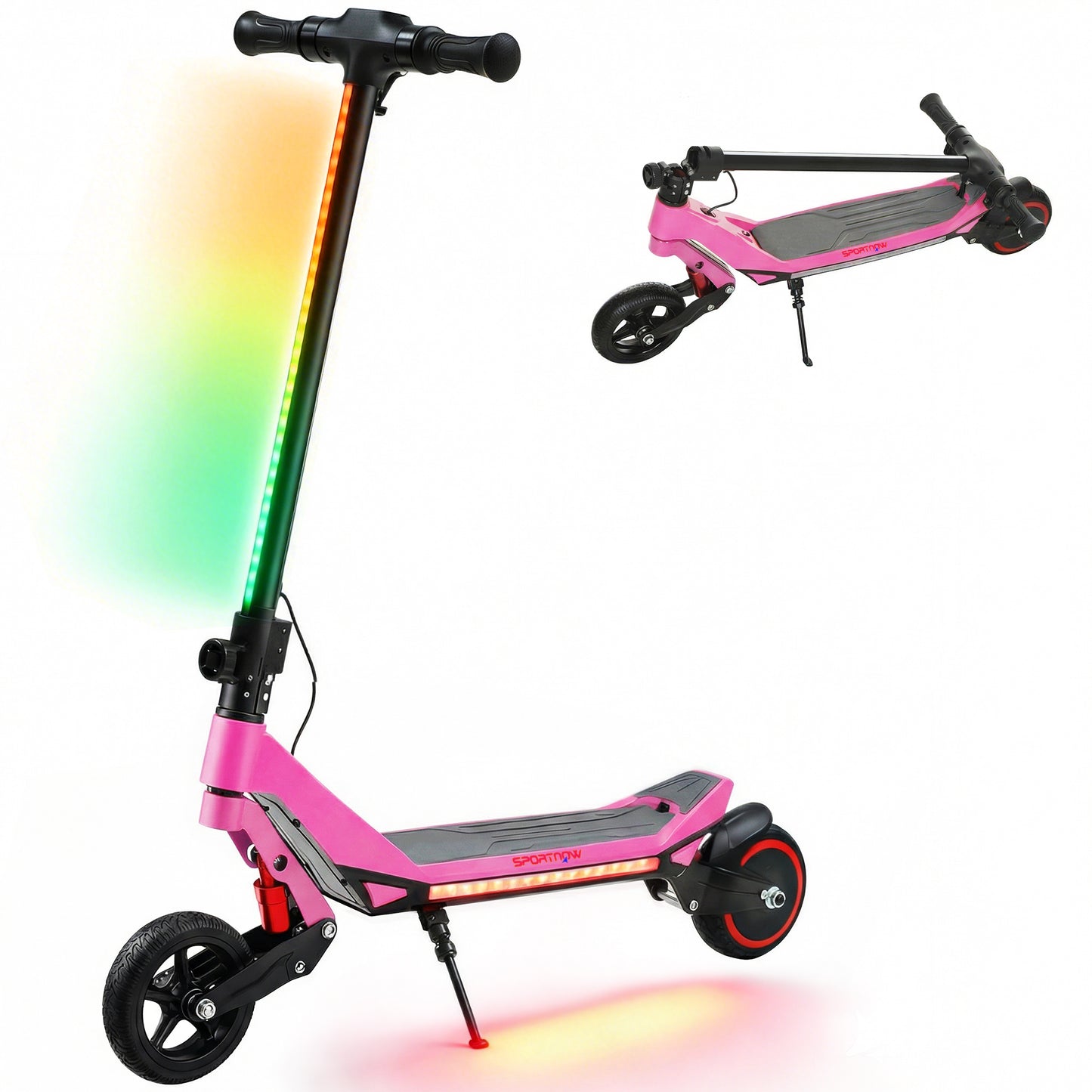 Electric Scooter for Kids, Foldable E Scooter for Age Age 6+ Pink