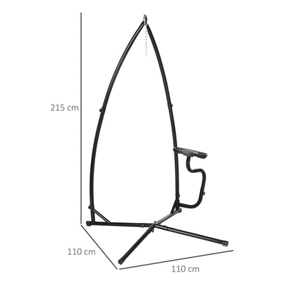 Hammock Chair Stand Only Construction Heavy Duty Metal C-Stand for Hanging Hammock Chair Porch Swing Indoor or Outdoor Use