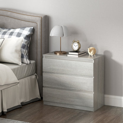 Chest of Drawers, 3 Drawer Storage Cabinet Unit for Bedroom, Grey