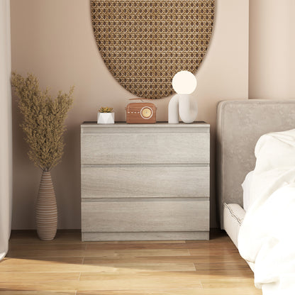 Chest of Drawers, 3 Drawer Storage Cabinet Unit for Bedroom, Grey