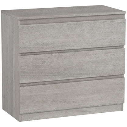 Chest of Drawers, 3 Drawer Storage Cabinet Unit for Bedroom, Grey