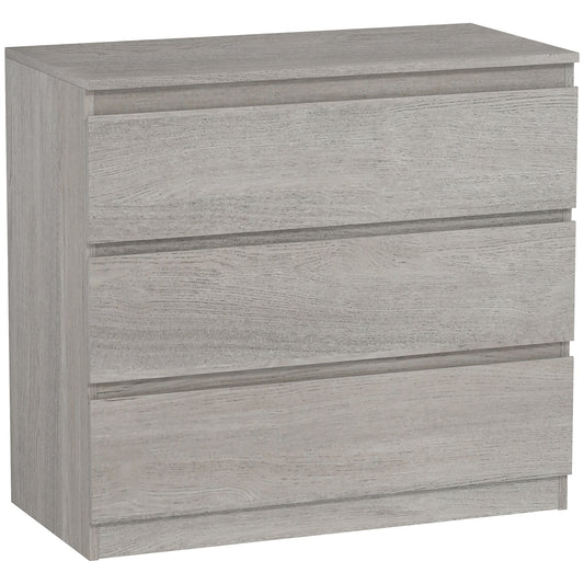 Chest of Drawers, 3 Drawer Storage Cabinet Unit for Bedroom, Grey