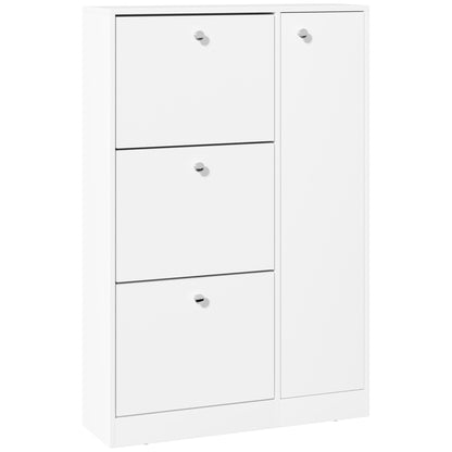 4 Compartment Shoe Storage Cabinet Shelves Footwear Home Office Hallway