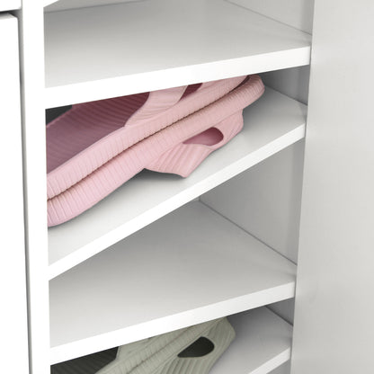 4 Compartment Shoe Storage Cabinet Shelves Footwear Home Office Hallway