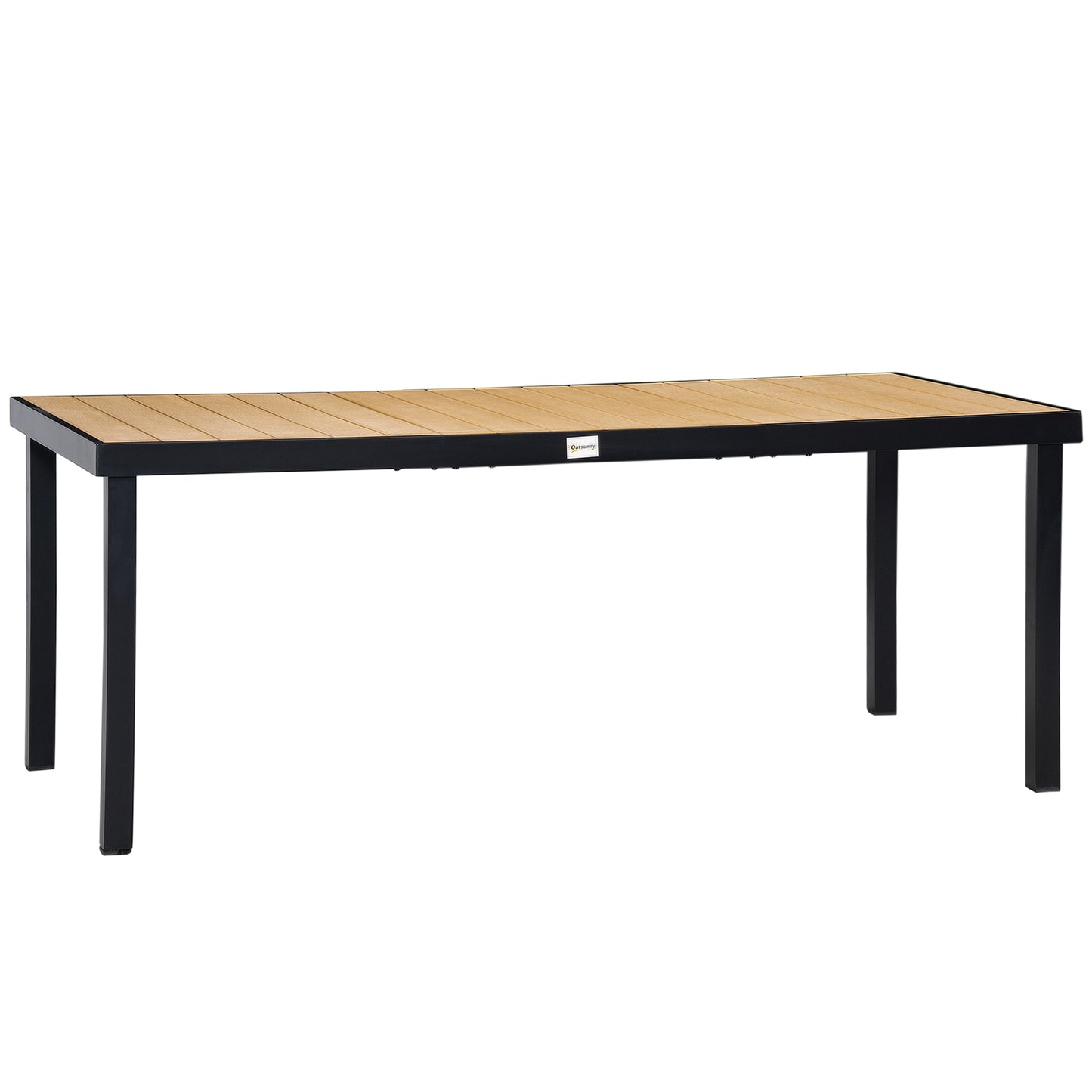 Garden Dining Table for 8, Aluminium Frame for Patio, Natural