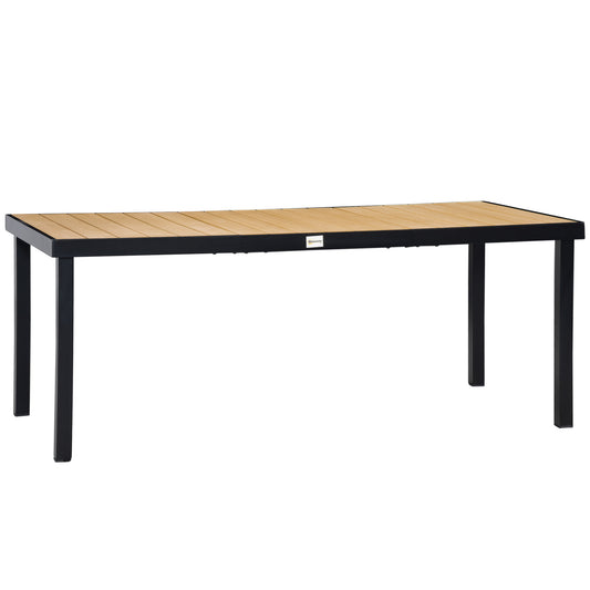 Garden Dining Table for 8, Aluminium Frame for Patio, Natural