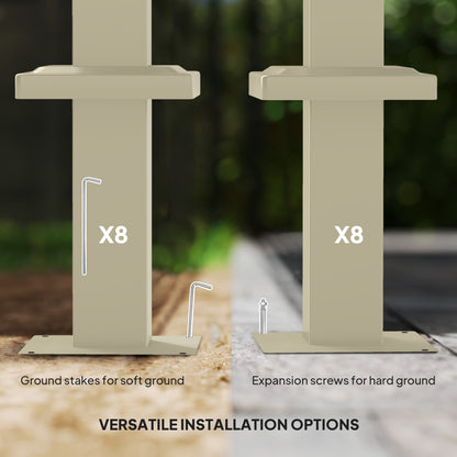 3 x 3(m) Garden Pergola with Retractable Roof, UPF30+, Khaki