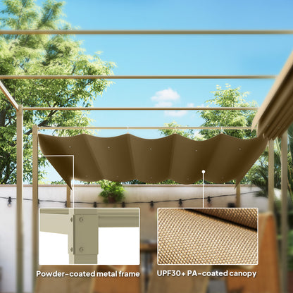 3 x 3(m) Garden Pergola with Retractable Roof, UPF30+, Khaki