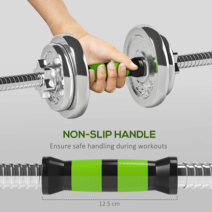 20kg 2-in-1 Adjustable Weights Dumbbells Set for Home Gym