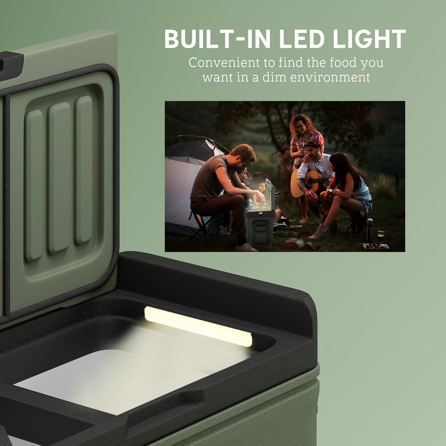 33L Camping Fridge Freezer Dual Zone Car Fridge, DC & AC, -20-20℃