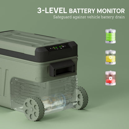 33L Camping Fridge Freezer Dual Zone Car Fridge, DC & AC, -20-20℃