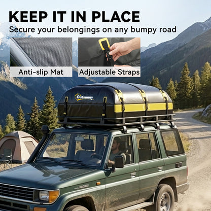 Car Roof Bag, 21 Cubic Feet Waterproof Car Roof Box, Yellow