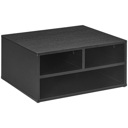 Desktop Printer Stand with 3 Open Compartments, Desk Organiser, Black