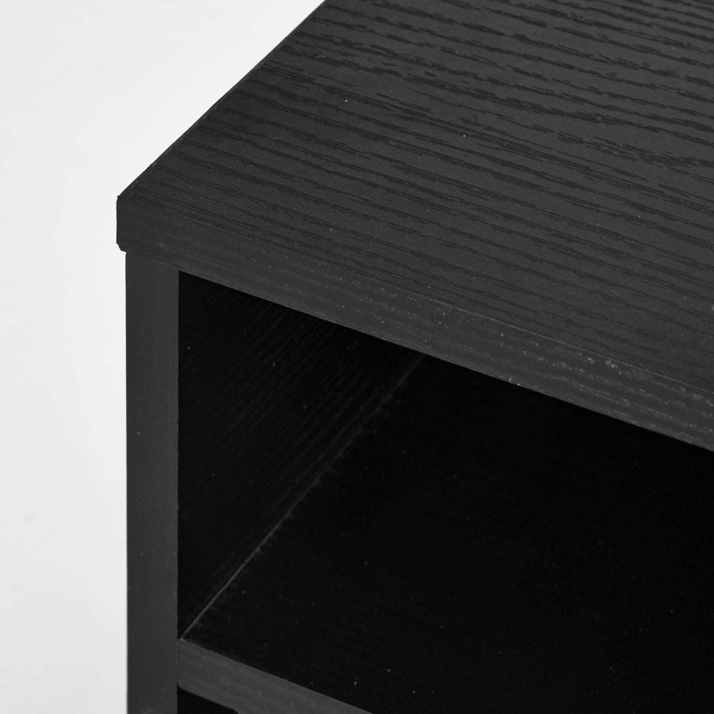Desktop Printer Stand with 3 Open Compartments, Desk Organiser, Black
