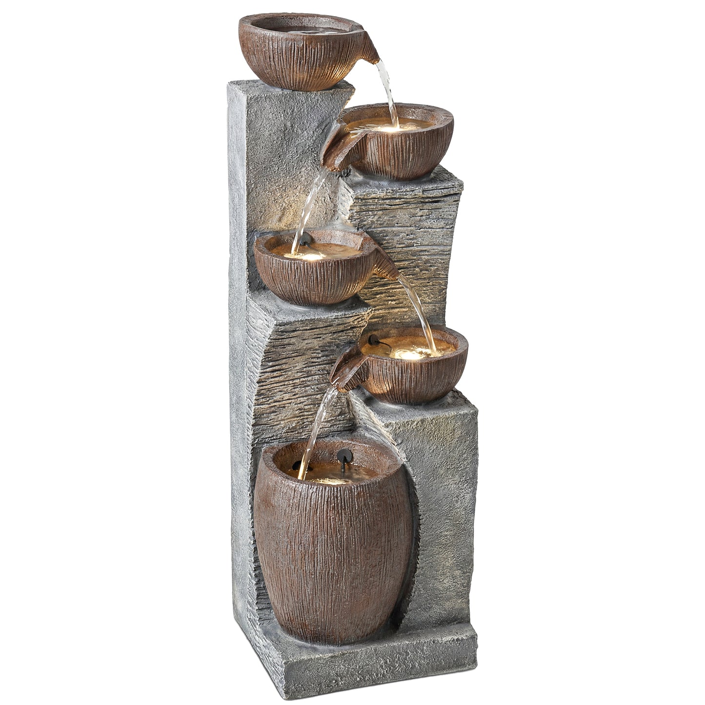 Outdoor Fountain, Resin Freestanding Garden Fountain