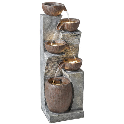 Outdoor Fountain, Resin Freestanding Garden Fountain