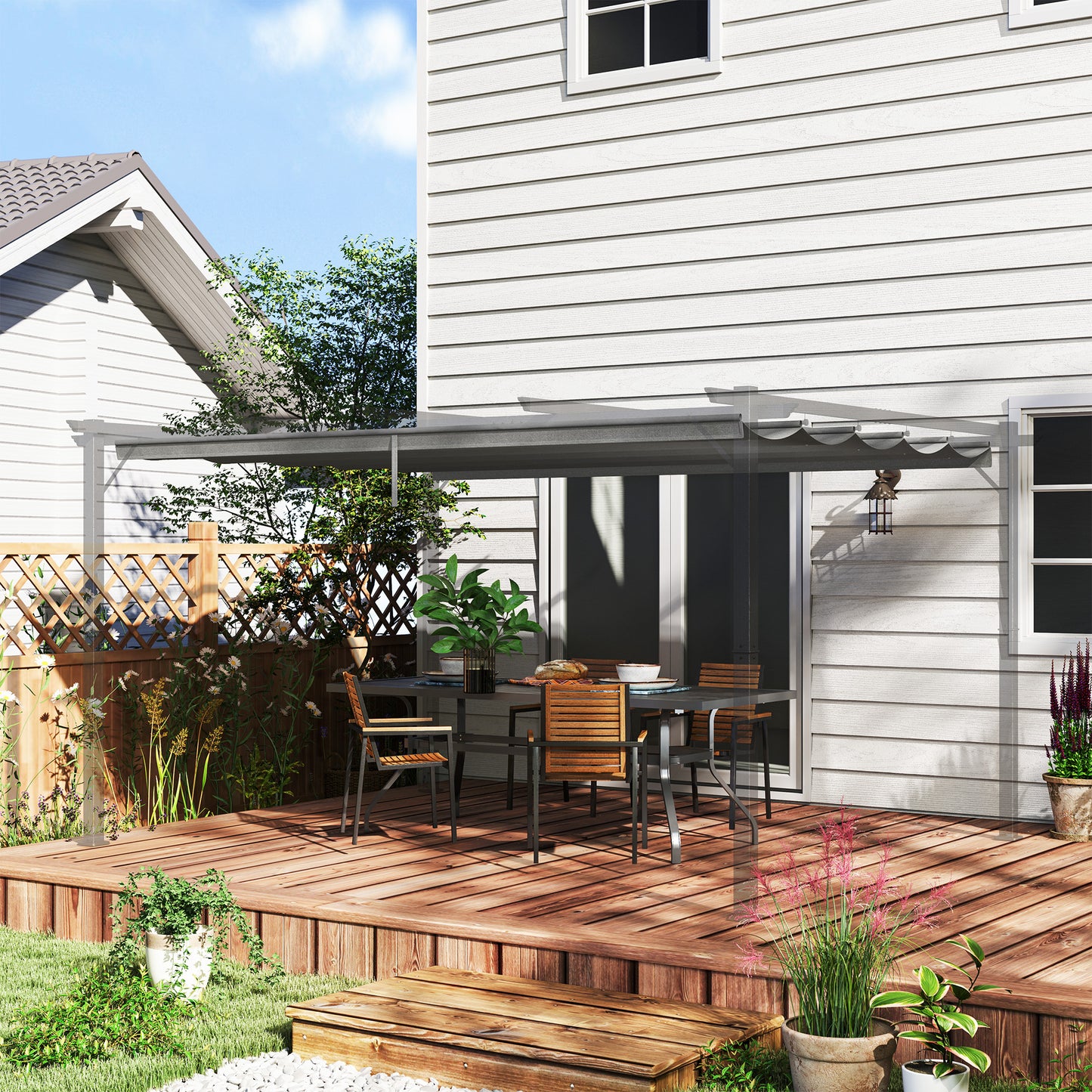 Pergola Shade Cover Replacement Canopy for 4 x 3(m) Pergola, Light Grey