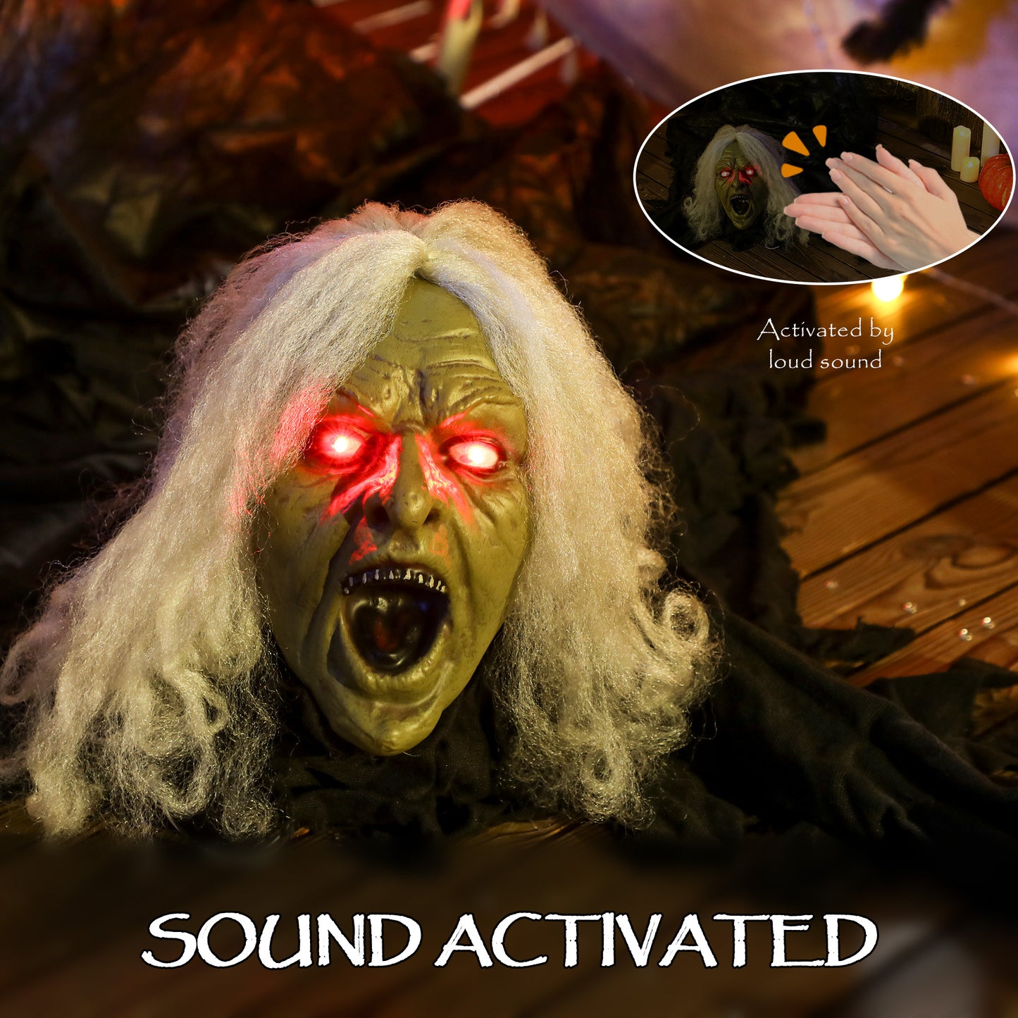 183 cm Life Size Scary Halloween Decorations, Battery Operated