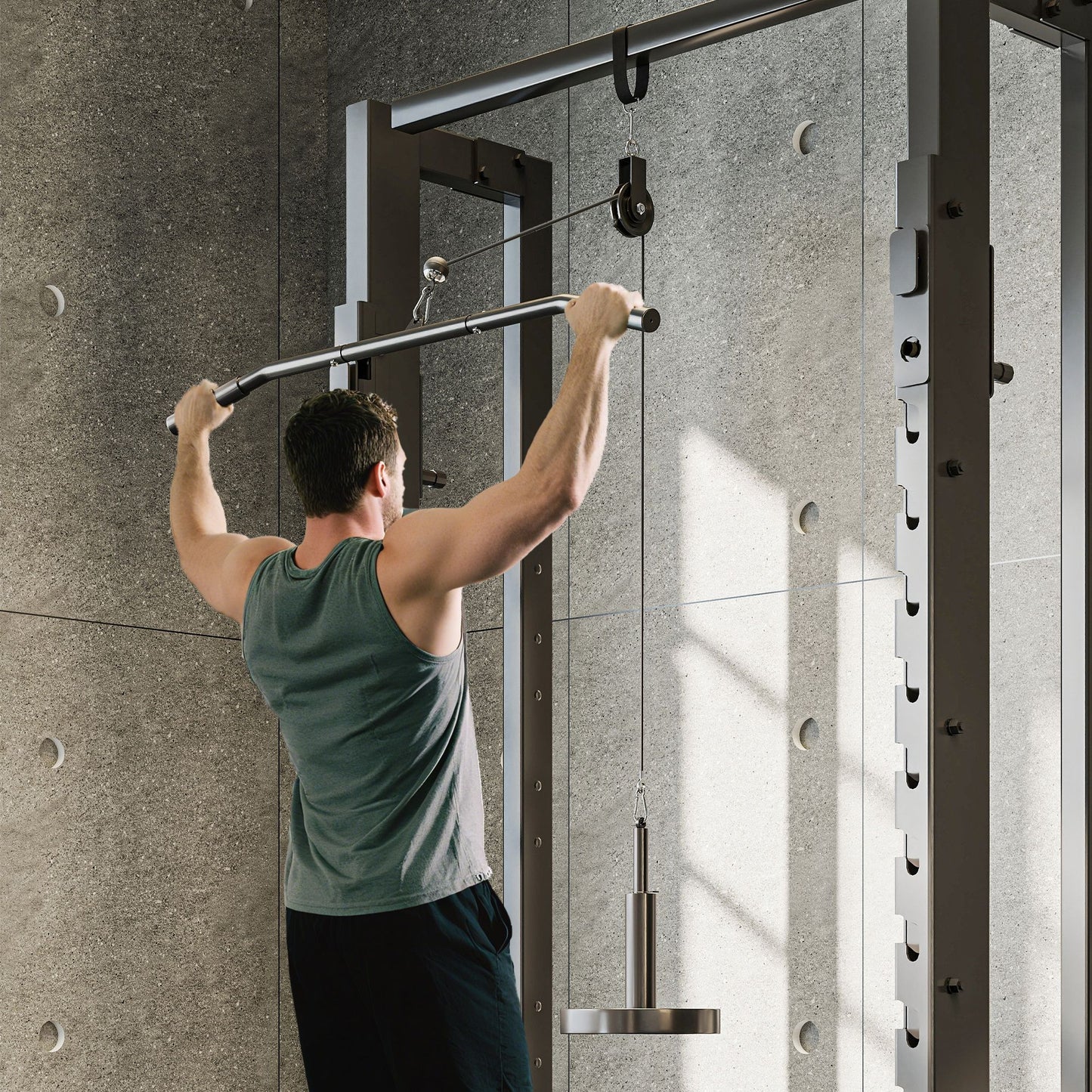 Weight Cable Pulley System for Home Gym with Universal Loading Pin